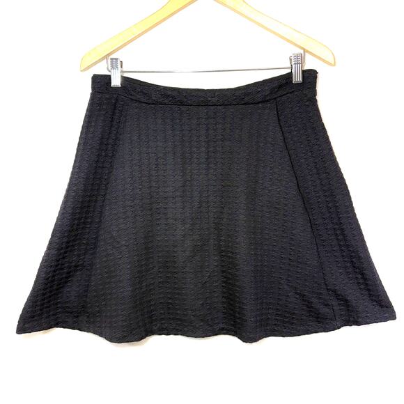 Maison Scotch S Black Purple Textured Skirt A-Line Minimal Houndstooth Y2K Retro - Picture 1 of 11